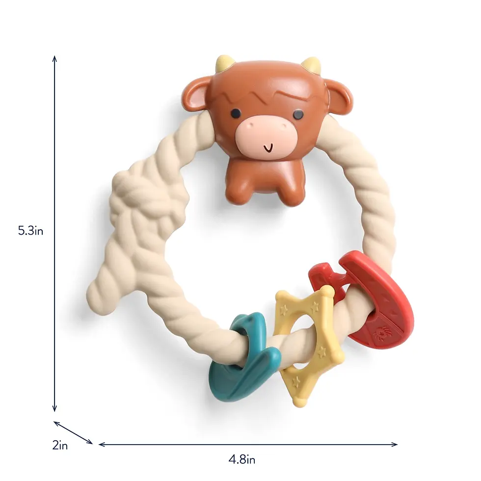 Thumbnail: Ritzy Rattle™ Silicone Highland Cow Teether Rattle
