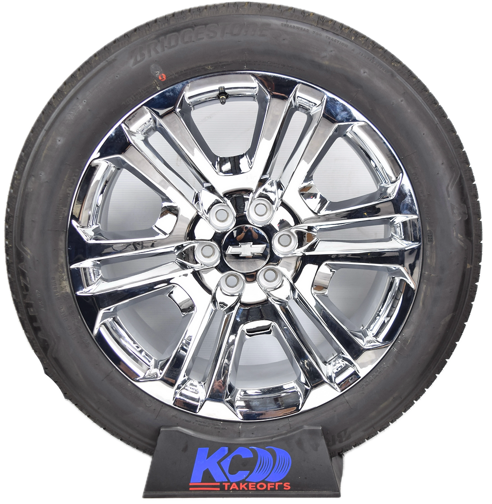 Thumbnail: 22" Chevy Silverado Tahoe Factory OEM Chrome Rims Wheels Tires 84346101