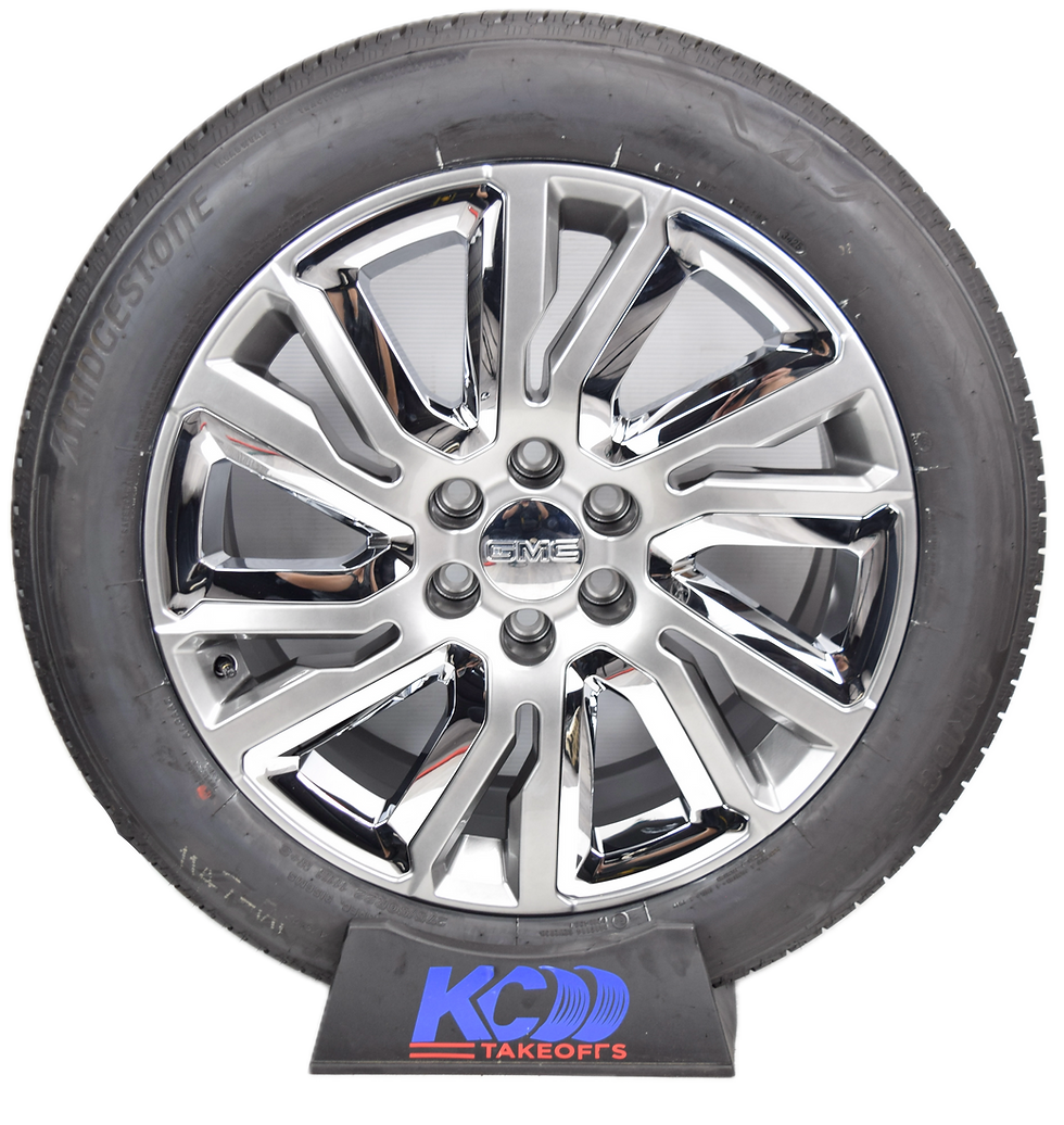 Thumbnail: 22" Chevy Silverado Tahoe OEM Silver and Chrome Rims Wheels Tire