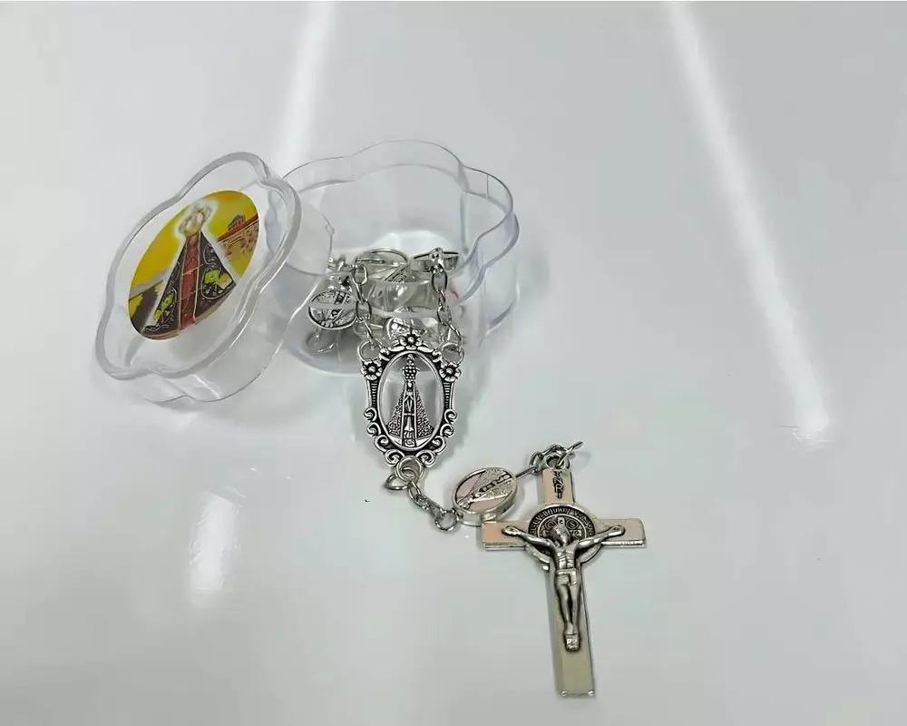 Dezena Nossa Senhora Aparecida Prateada com Medalha