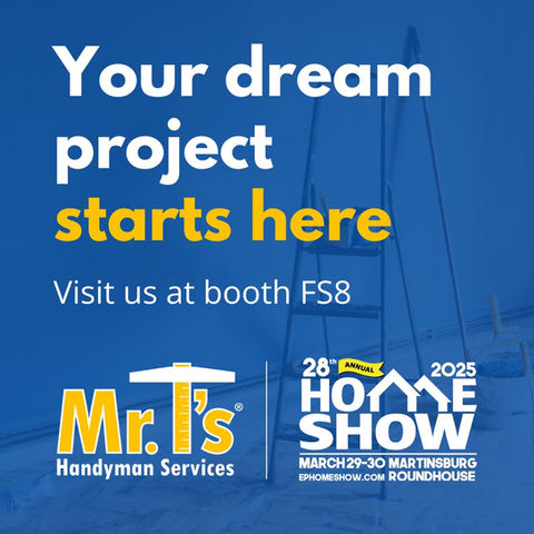 Social media graphic with Home Show logo and call to action