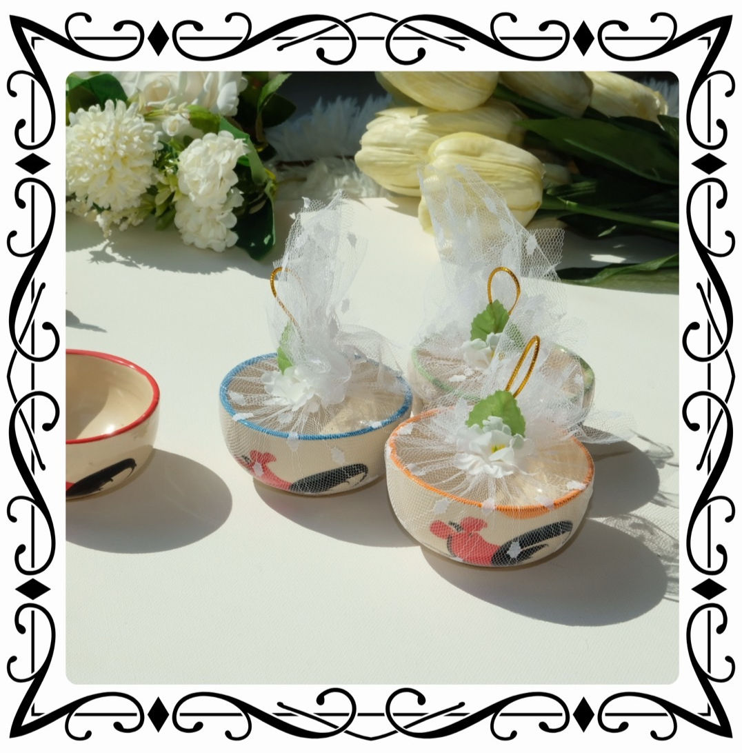 ถ้วยกาไก่ สติกเกอร์+ถุงไหมแก้ว