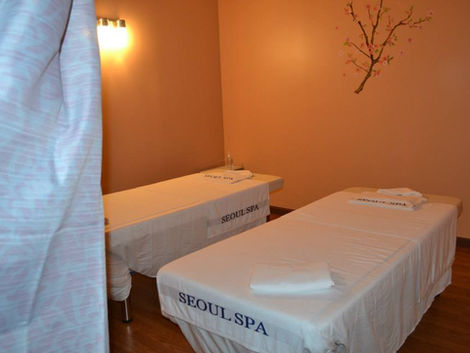 Private massage treatment room at Seoul Spa and Sauna