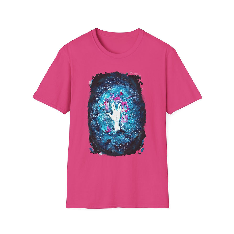 Thumbnail: Vulcan Hand Salute T-Shirt — Galaxy Hand Live Long and Prosper