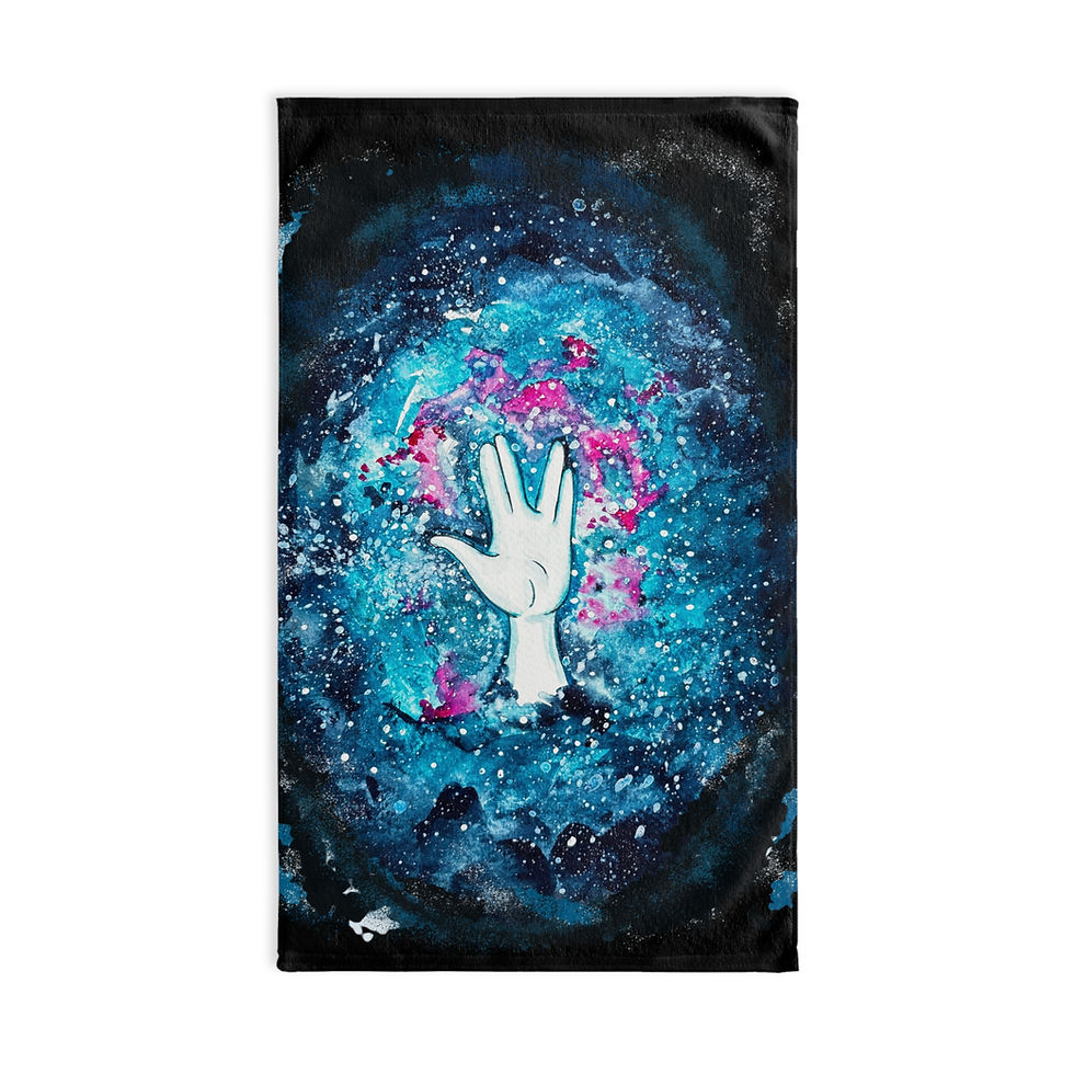 Thumbnail: Galaxy Vulcan Hand Towel — Spacey Live Long and Prosper Kitchen/Hand Towel
