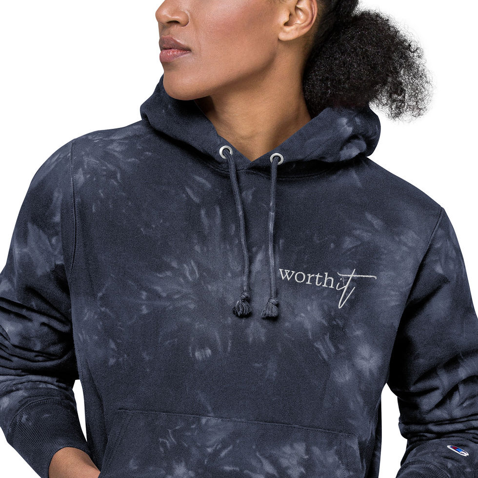 Thumbnail: Worth It Unisex Champion tie-dye hoodie