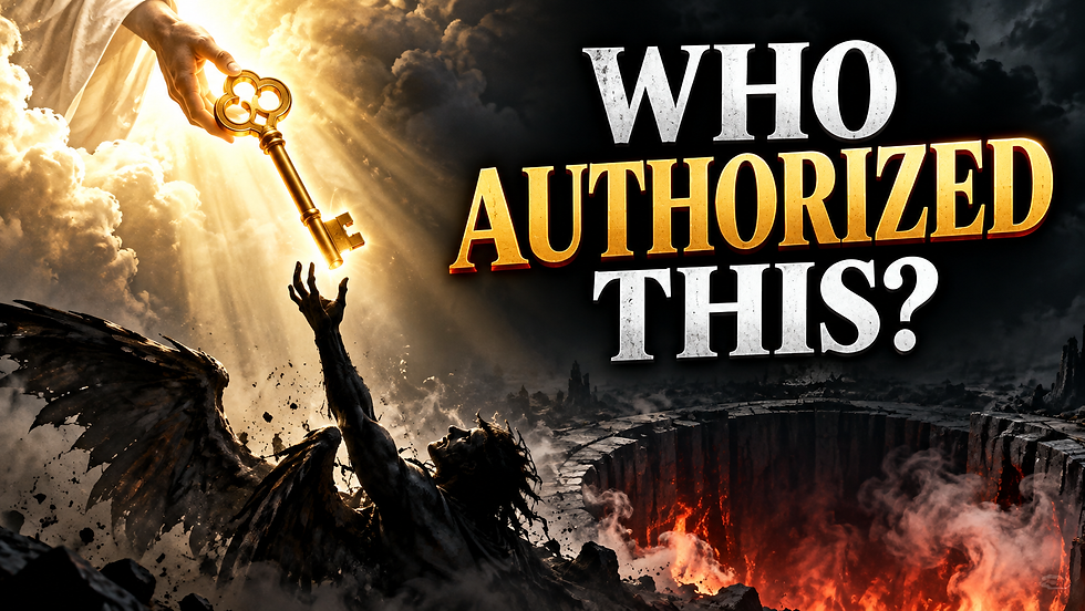 Fallen star receiving the key to the bottomless pit in Revelation 9
