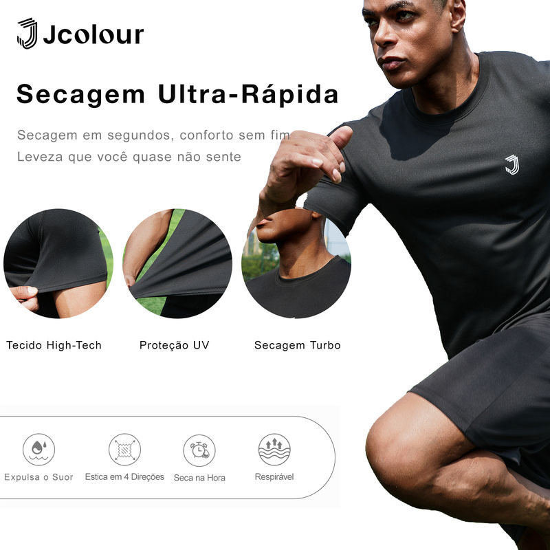 Miniatura: Camiseta Esportiva Compressão Masculina Jcolour – Dry Fit Premium