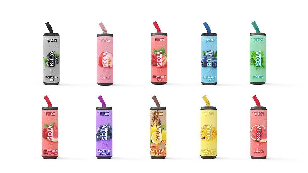 Thumbnail: VTOS TITAN VAPE – 8000 Puffs (BLACKBERRY GRAPE ICE) Rechargeable