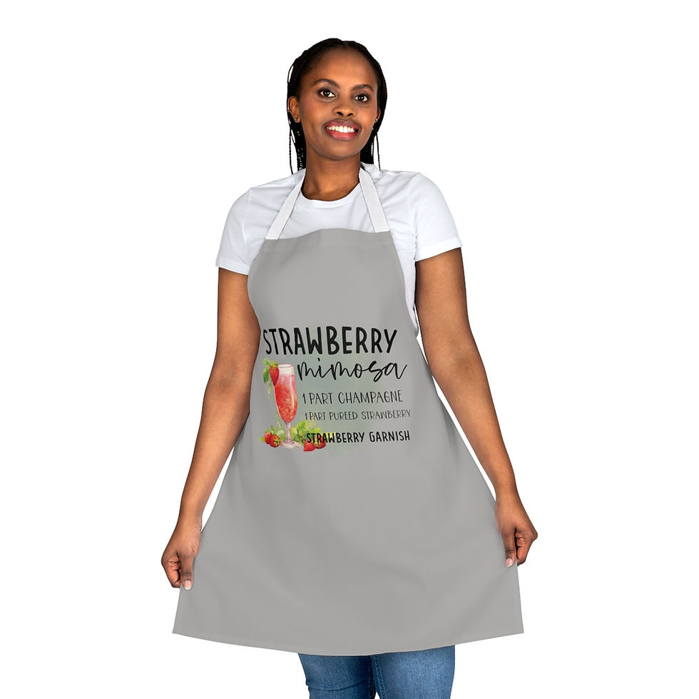Thumbnail: Recipe of "Strawberry Mimosa" Gray Apron, Great Gift, Mother's Day, Father's Day