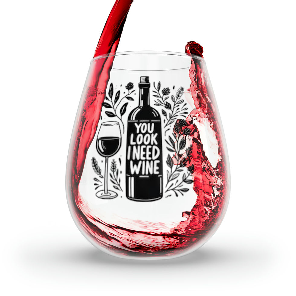 Thumbnail: Stemless Wine Glass Tumbler Funny Sayings 11.75oz. You Look Like I Need Wine