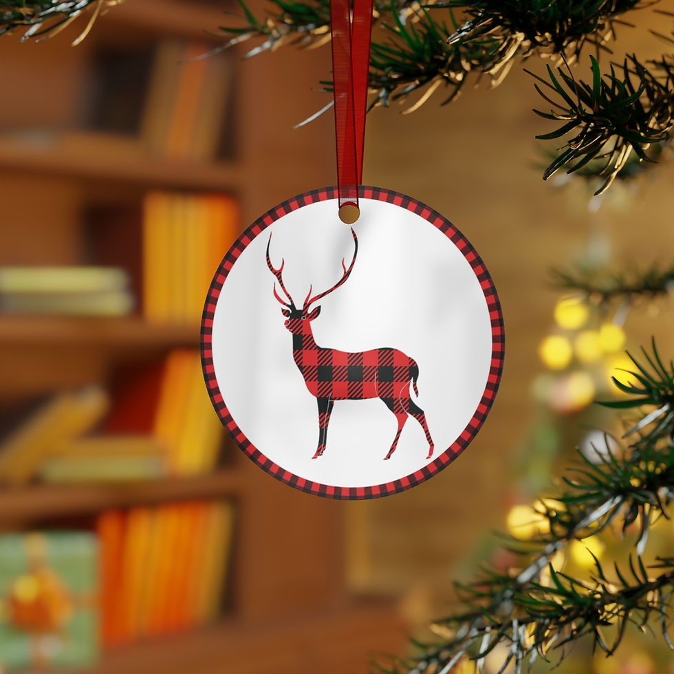 Thumbnail: Christmas Ornaments, Buffalo Plaid Plaid, Elk
