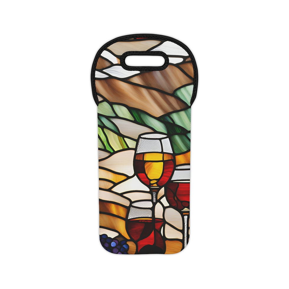 Thumbnail: "Stained Glass Look" Wine Tote Bag