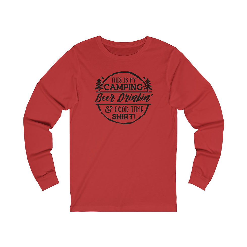 Thumbnail: Red Unisex Long Sleeve T-Shirt Front View