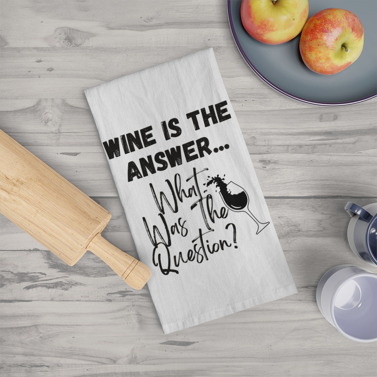 Tea Towel Adult Humor Wine Funny Gift Housewarming Kitchen