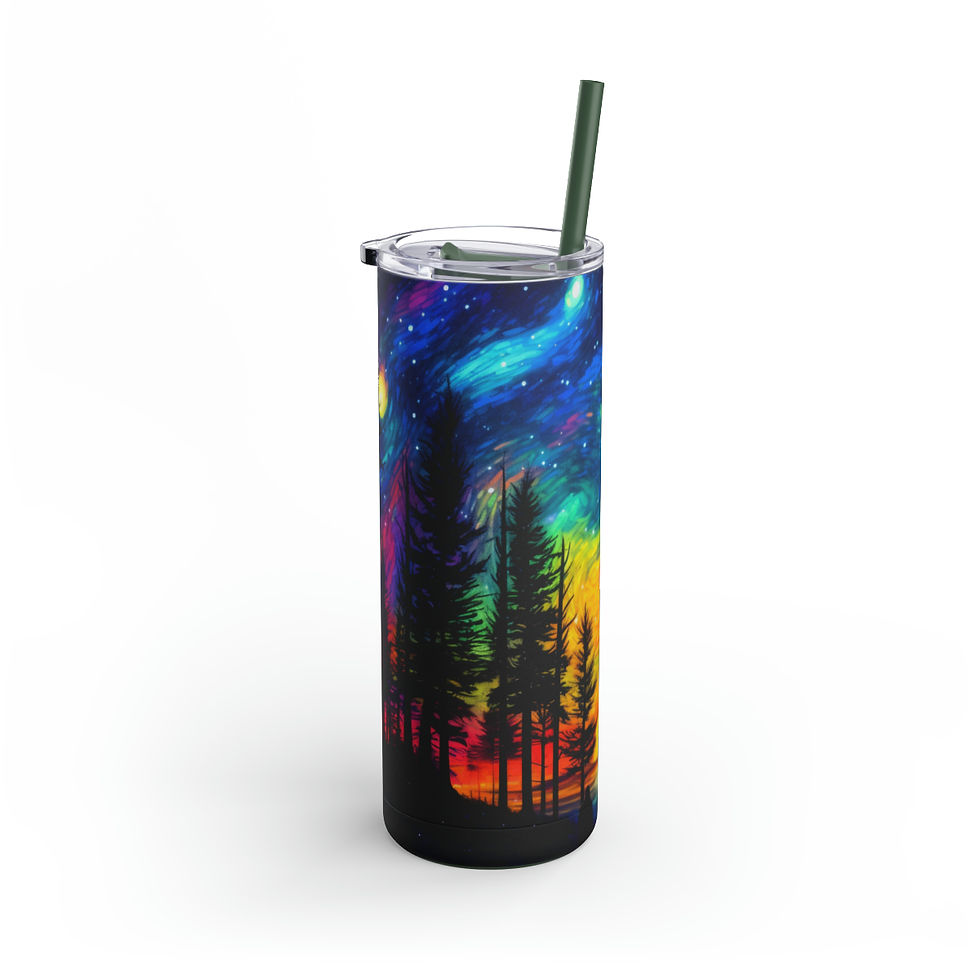 Thumbnail: Beautiful Night Scene of a Forest Skinny Matte Tumbler, 20oz