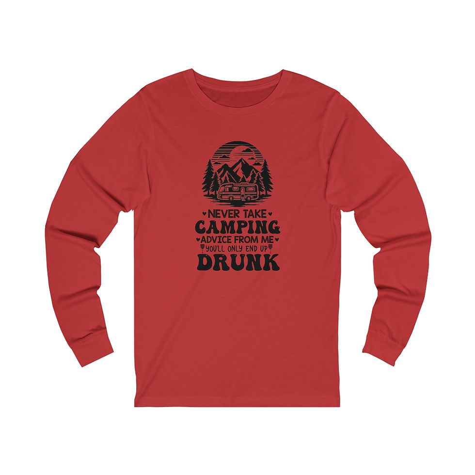 Thumbnail: Red Unisex Long Sleeve Tee Front View