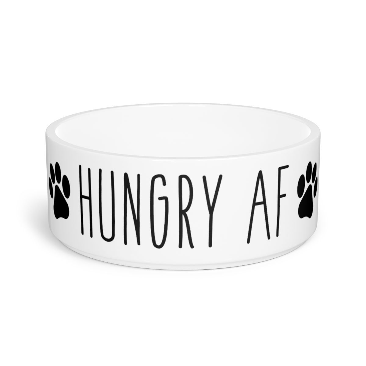 Hungry AF, White Ceramic Pet Bowl