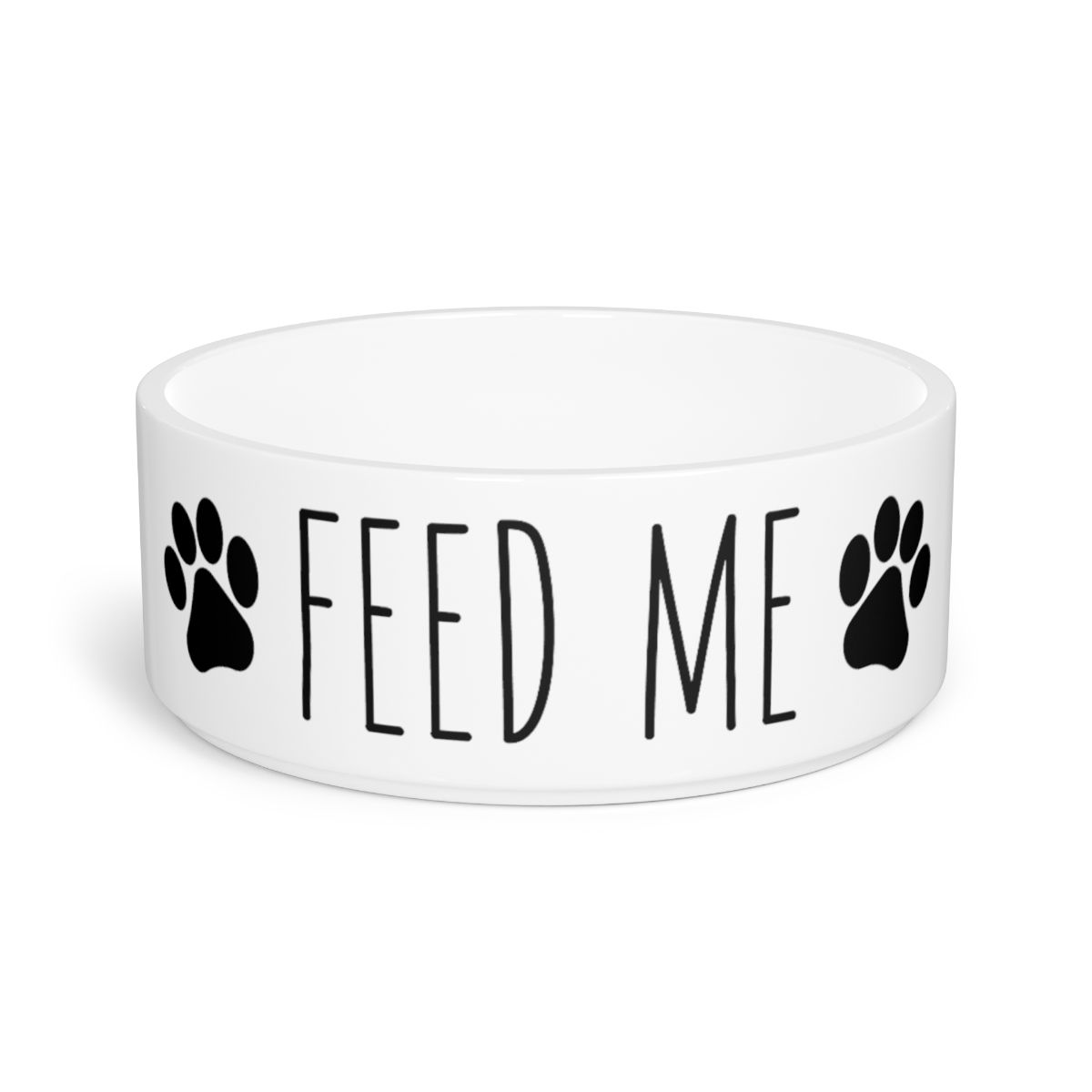 Feed Me, White Ceramic Pet Bowl