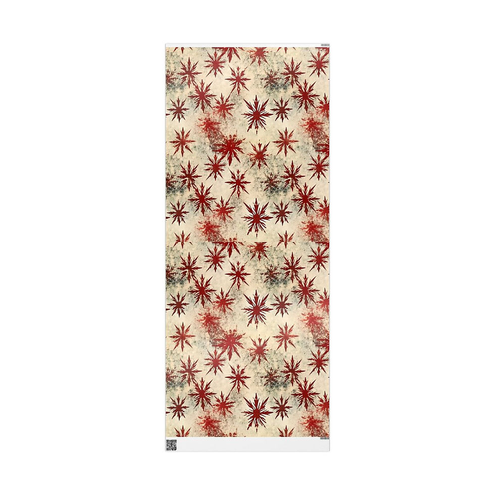 Thumbnail: Christmas Wrapping Papers, Distressed paper with Red Distressed Snowflakes
