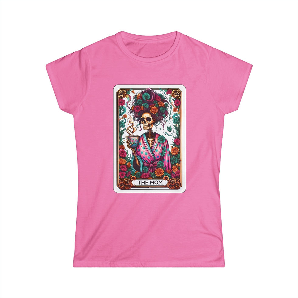 Thumbnail: "The Mom" Tarot Card with Skeleton Mom, Women's Tee, Mother's Day, Funny T-Shirt