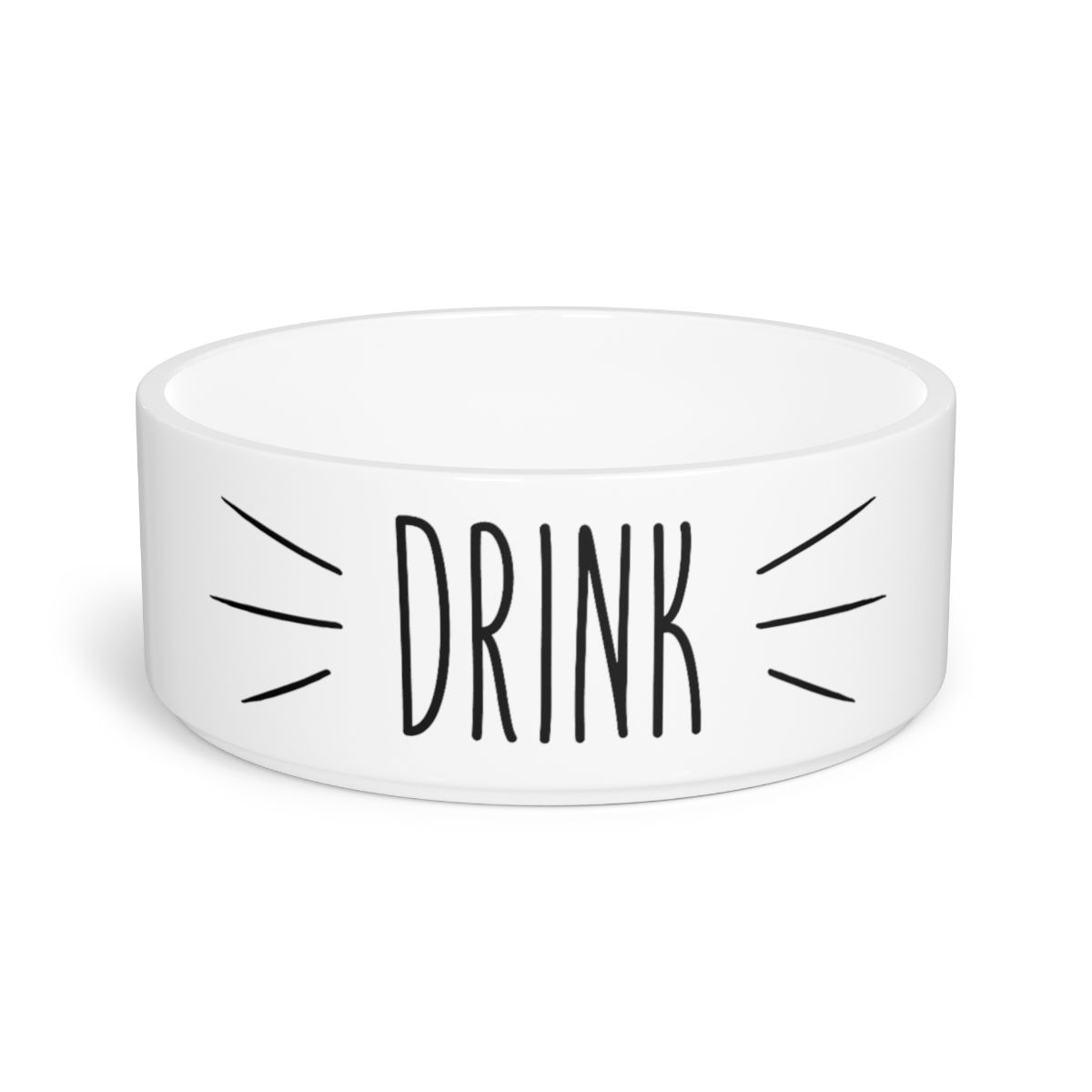 Drink White Ceramic Cat Bowl