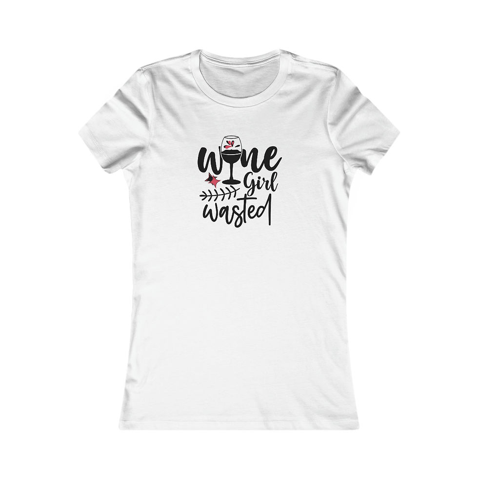 Thumbnail: Solid White Blend Women's T-Shirt With Funny Quote "Wine Girl Wasted" Front View