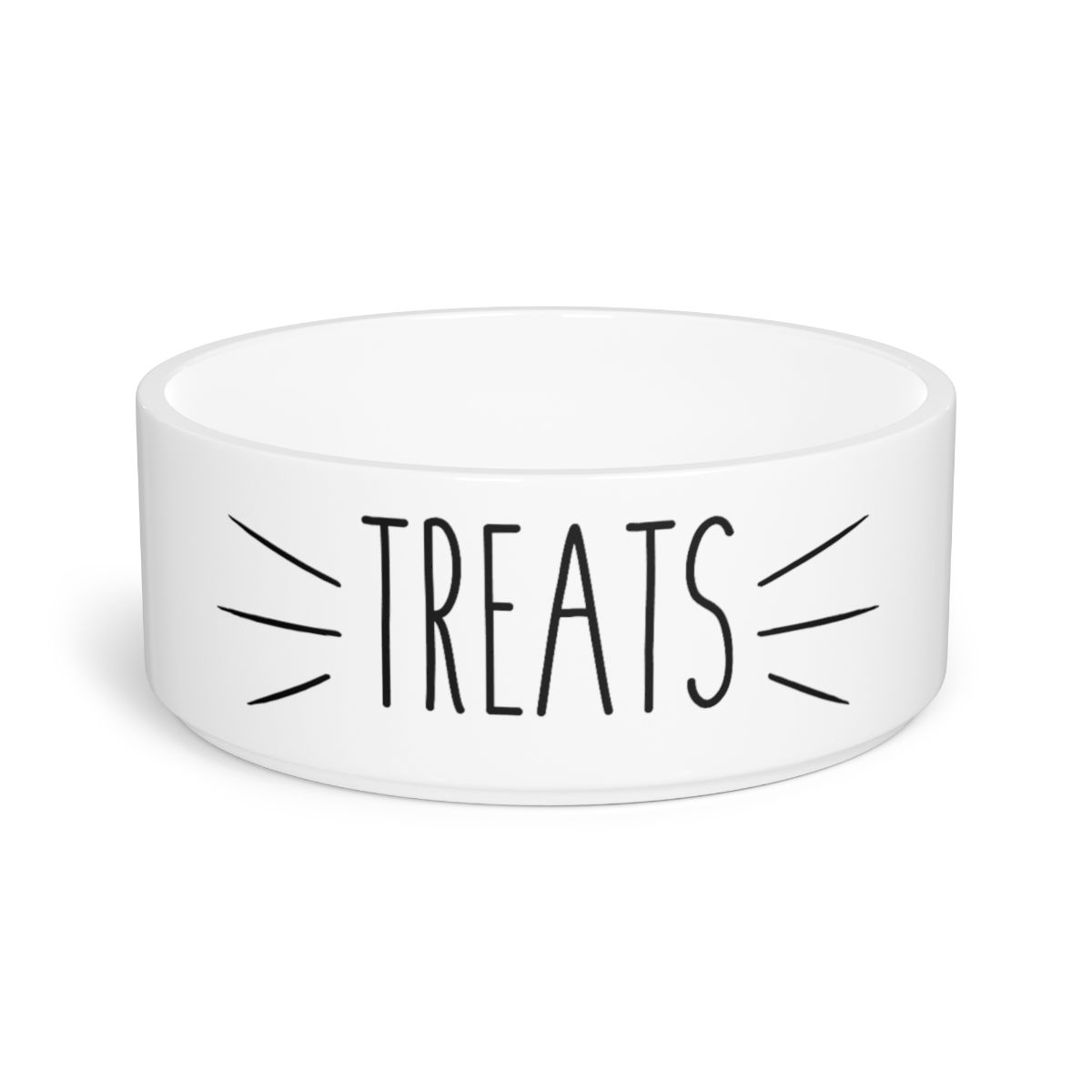 Treats White Ceramic Pet Bowl