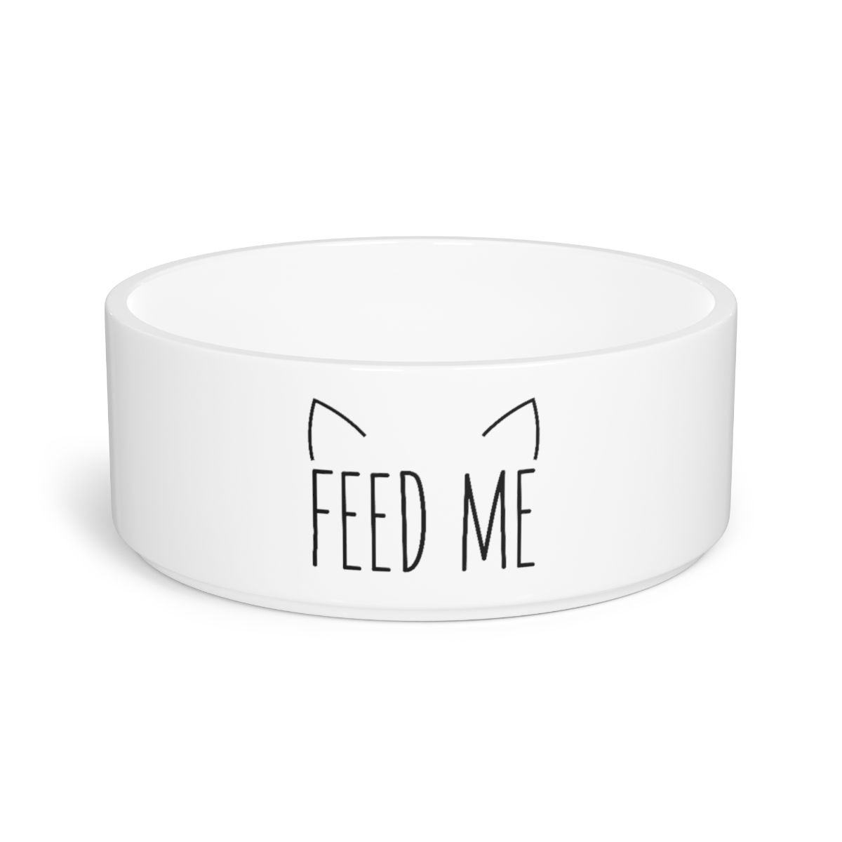 Feed Me White Ceramic Cat Bowl