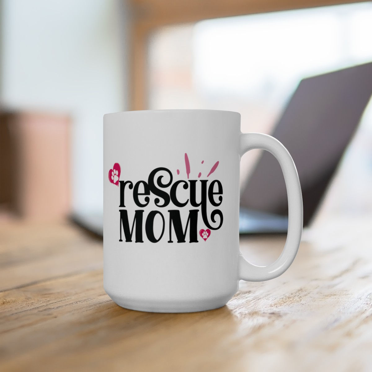 Rescue Mom, Ceramic Mug 15oz, Mother's Day, Birthday