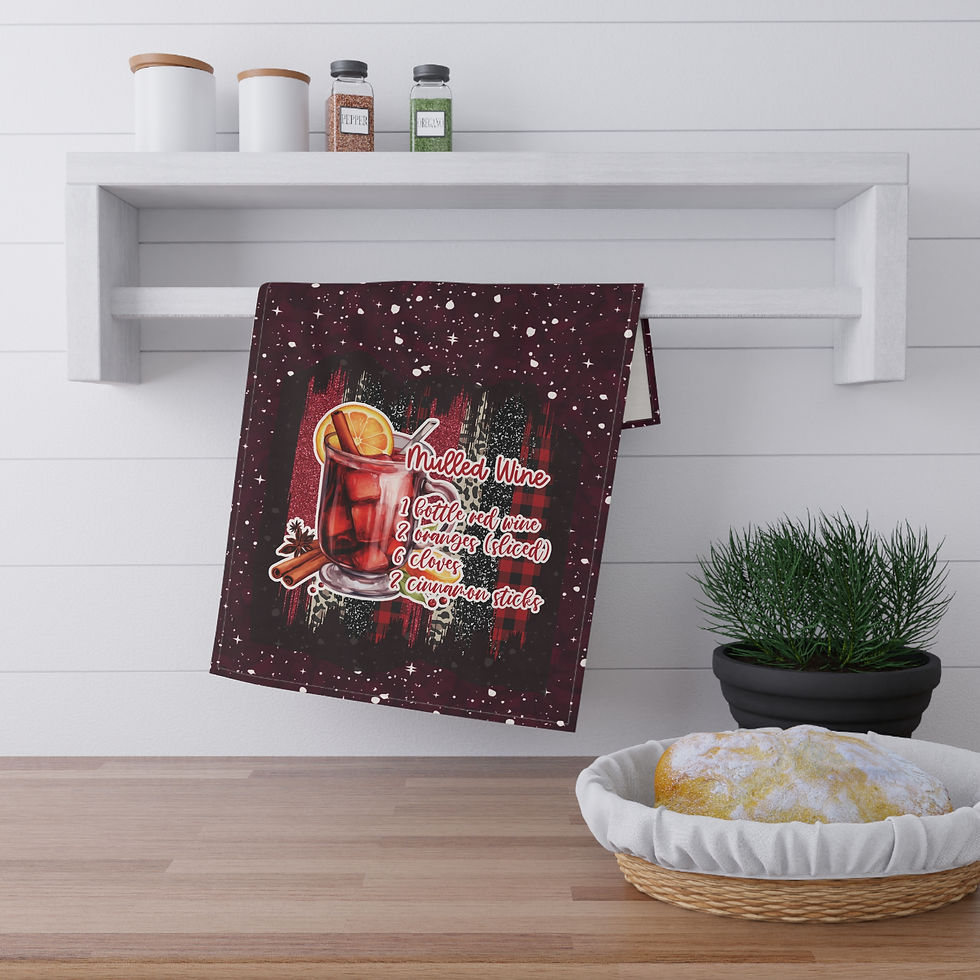 Thumbnail: Christmas Tea Towels (cotton, poly), "Mulled Wine" Recipe