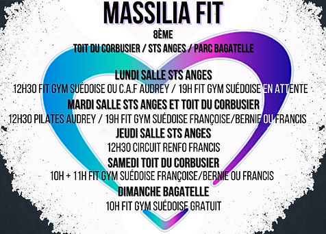 PLANNING COURS COLLECTIFS marseille 8ème