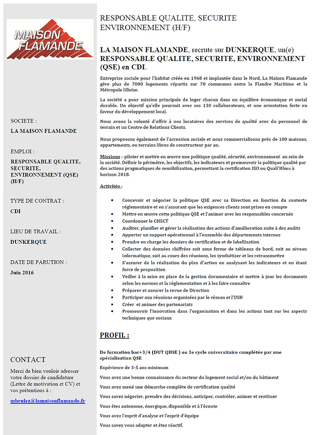 Offre d emploi responsable de formation