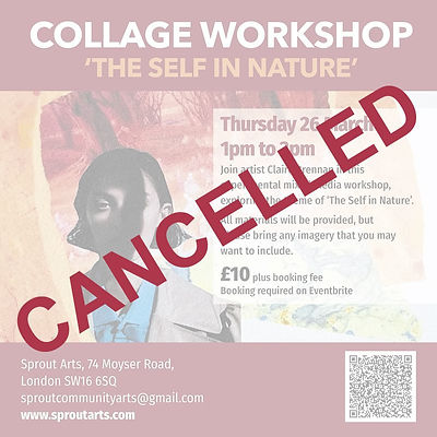 Join artist Claire Brennan in this experimental mixed media workshop, exploring the theme of 'The Self in Nature'. All paper and materials will be provided but please bring any imagery that you may want to include.
Tickets £10 +booking fee. Booking required via Eventbrite ) link below or via QR Code