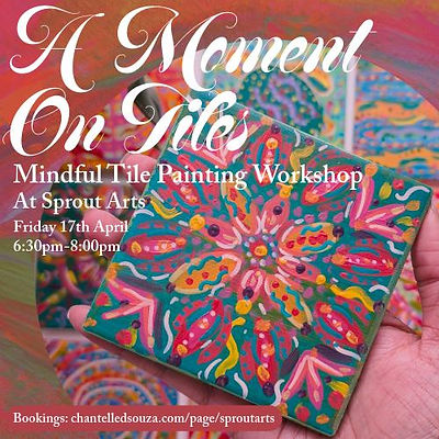 Join artist Chantelle D’Souza for ‘A Moment on Tiles’ - a slow, calming creative workshop where you will paint a set of three ceramic tiles for your home or as a gift.Limited spaces available.
£35 to include all materials and light refreshments