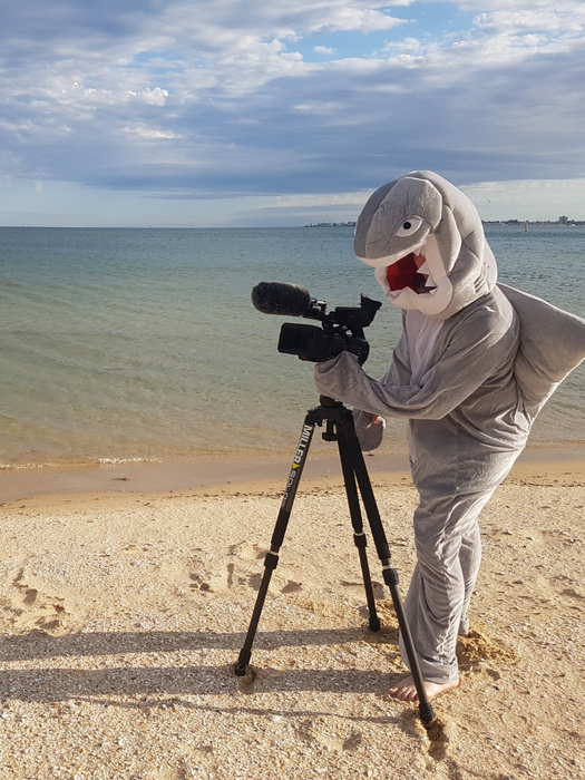Australian sports presenter Amberley Lobo on location for ABC sports program Sideliners
