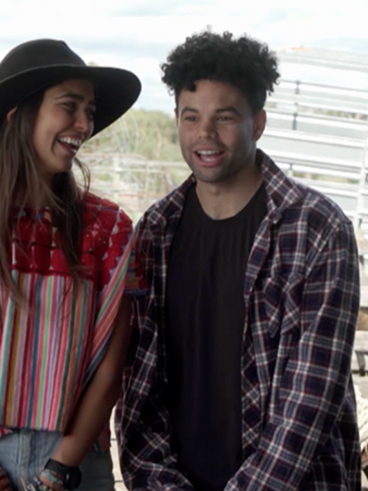 Amberley Lobo sports presenter hosting summer school for the AFL. Melbourne, Australia.