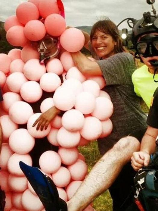 Amberley Lobo children's television presenter hosting Wacky World Beaters. Melbourne, Australia.