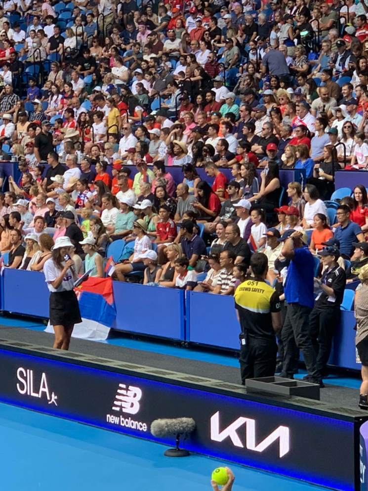 amberley lobo sports master of ceremonies at the United Cup