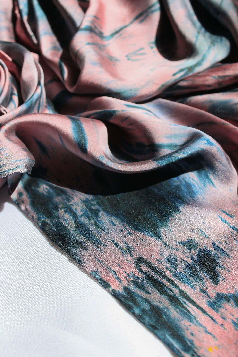 Thumbnail: Silk Scarf - Rose/Ink