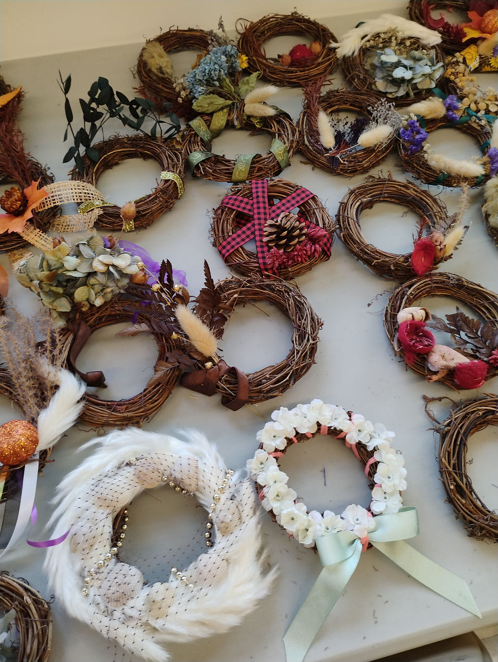 Mini wreaths made for Meals on Wheels recipients Aug. 22, 2026