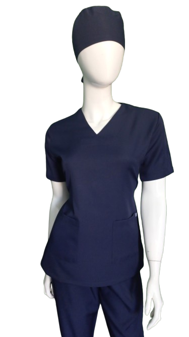 KIT CIRÚRGICO GABARDINE M/C AZUL MARINHO