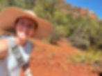 Christina your host hiking Boynton Canyon last June, big hat, lots of sunscreen and when half your water is gone it's time to turn back.