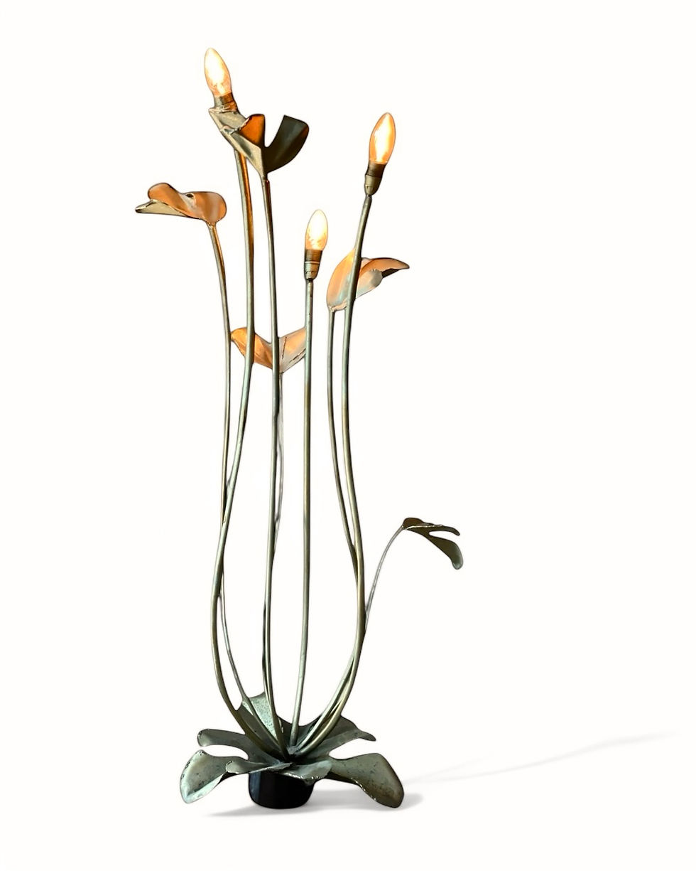 Thumbnail: Art Nouveau inspired sculptural floor lamp | France
