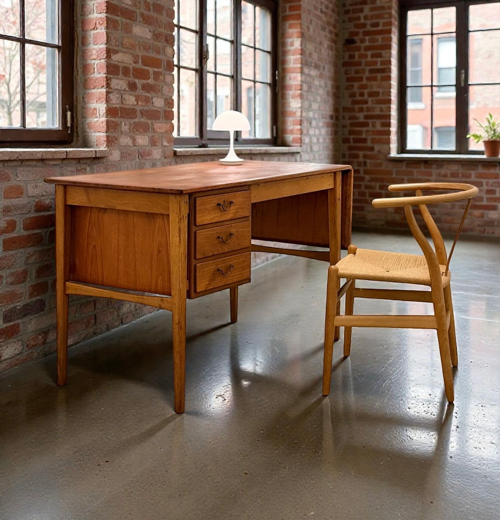 Thumbnail: Danish Cabinet Maker | 1950s Extendable Desk Teak & Oak