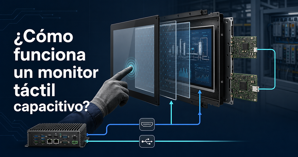 ¿Cómo funciona un monitor táctil capacitivo?