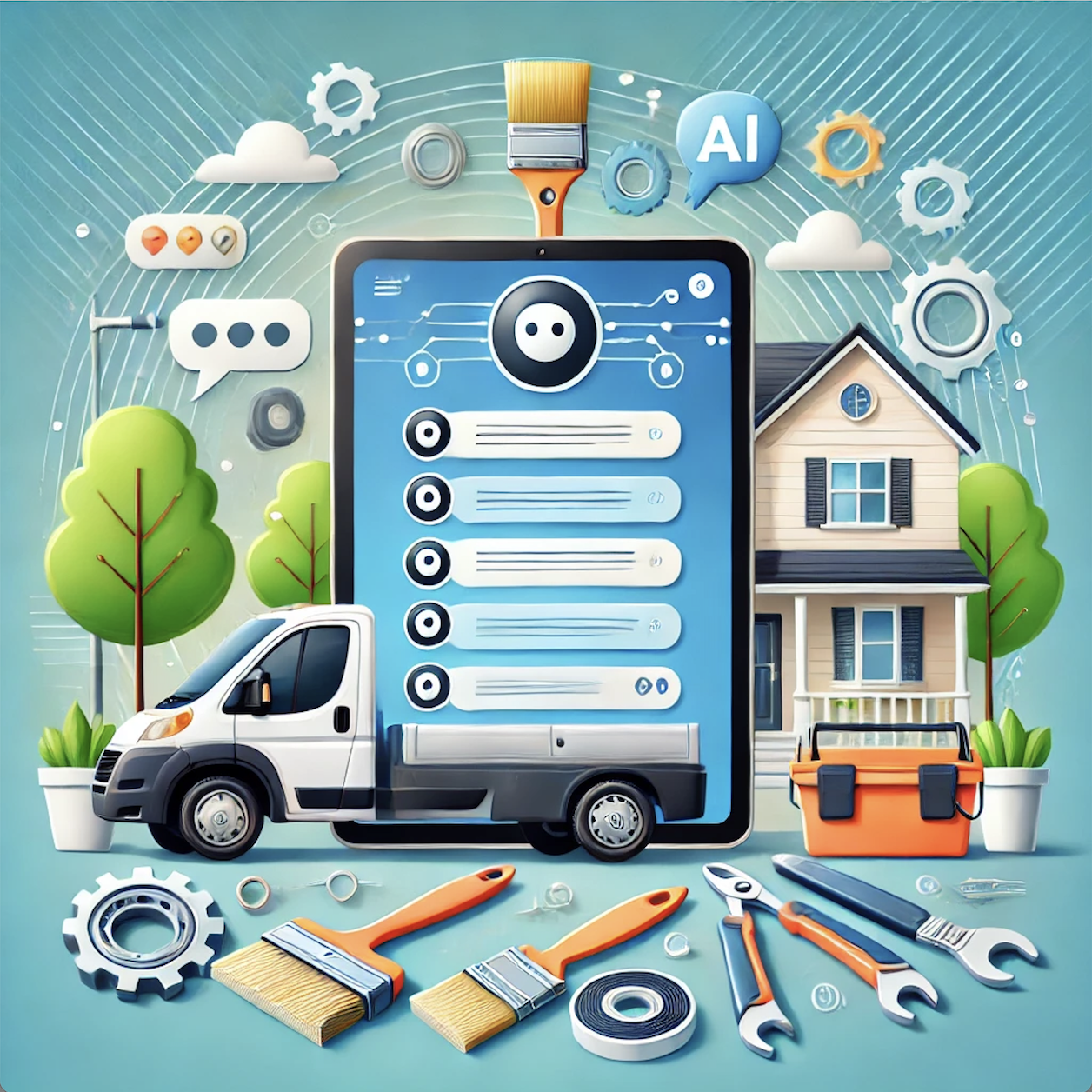An image of a Home Service business & ChatGPT