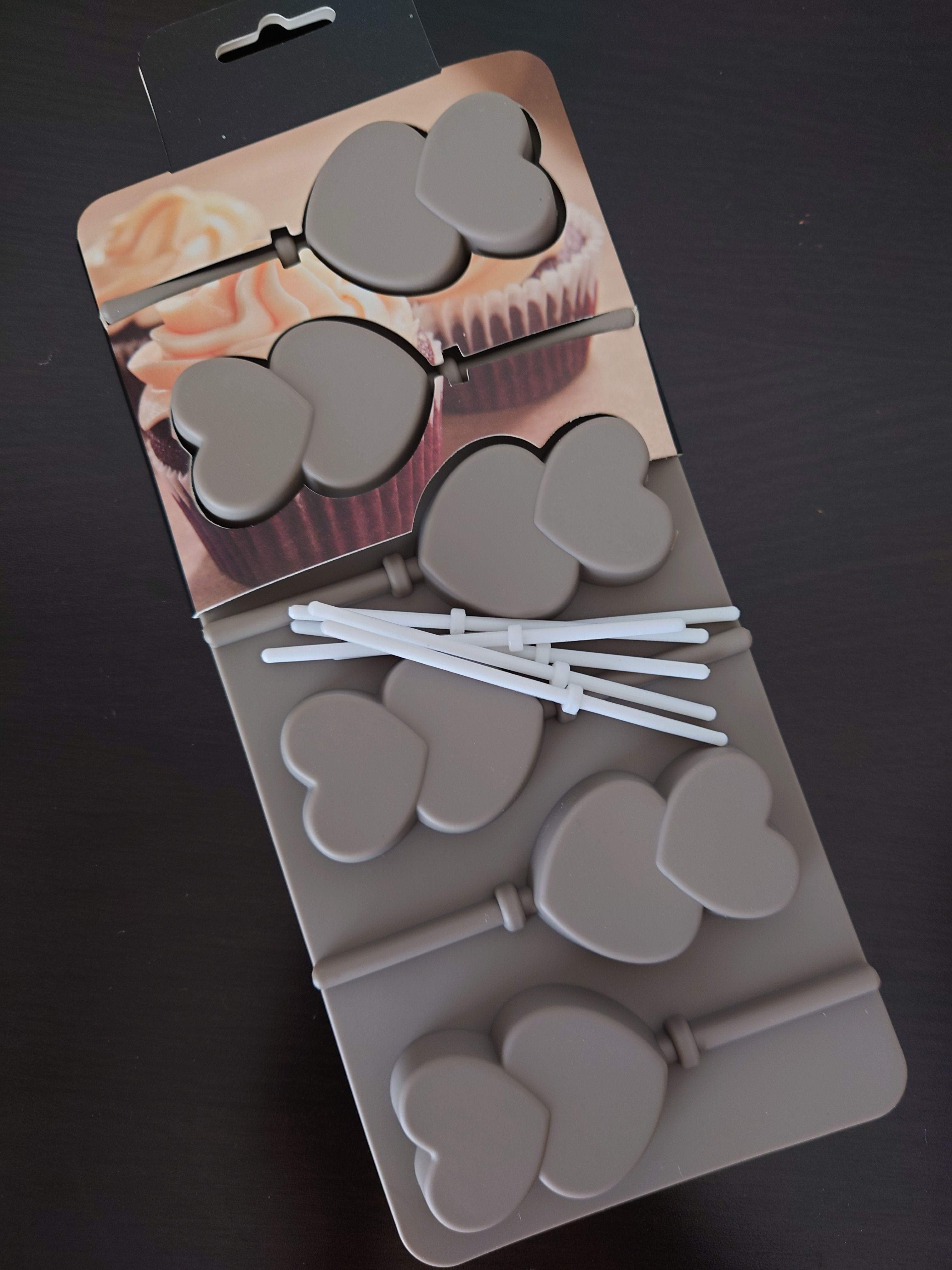 ⑨TOMIZ シリコン ロリポップ型 ダブルハート