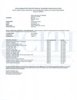 CITI Ethical Research Training