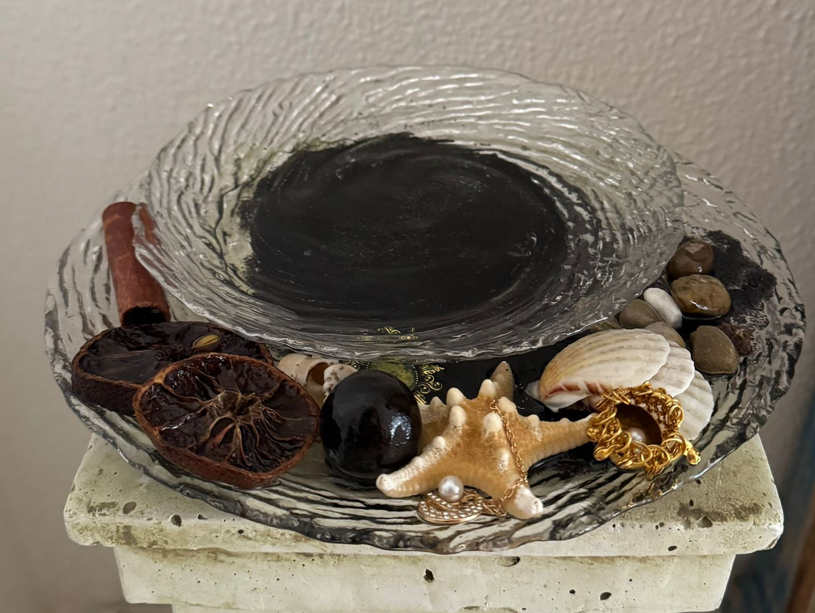 Coastal Resin Glass Date Bowl 